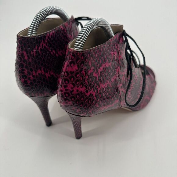 Pink and Black Lace-Up Heels - Picture 3 of 7
